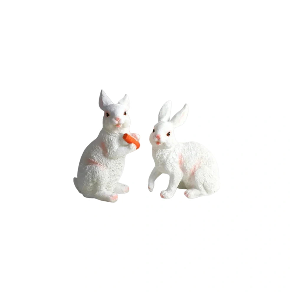 Art Deco Rabbit Pathway Light – White Resin